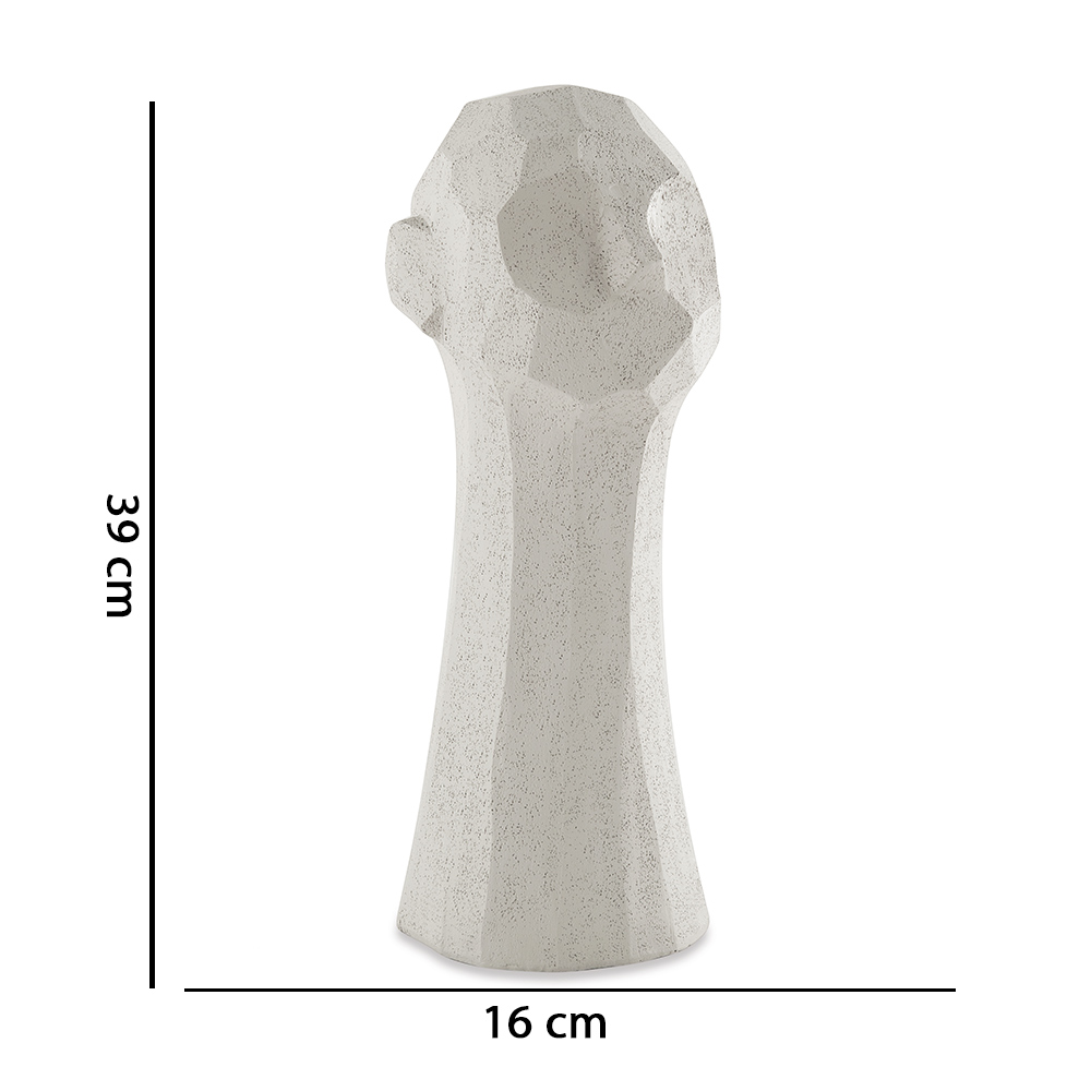 Escultura Decorativa "Rosto" Em Poliresina Off White 39x16 cm - D'Rossi