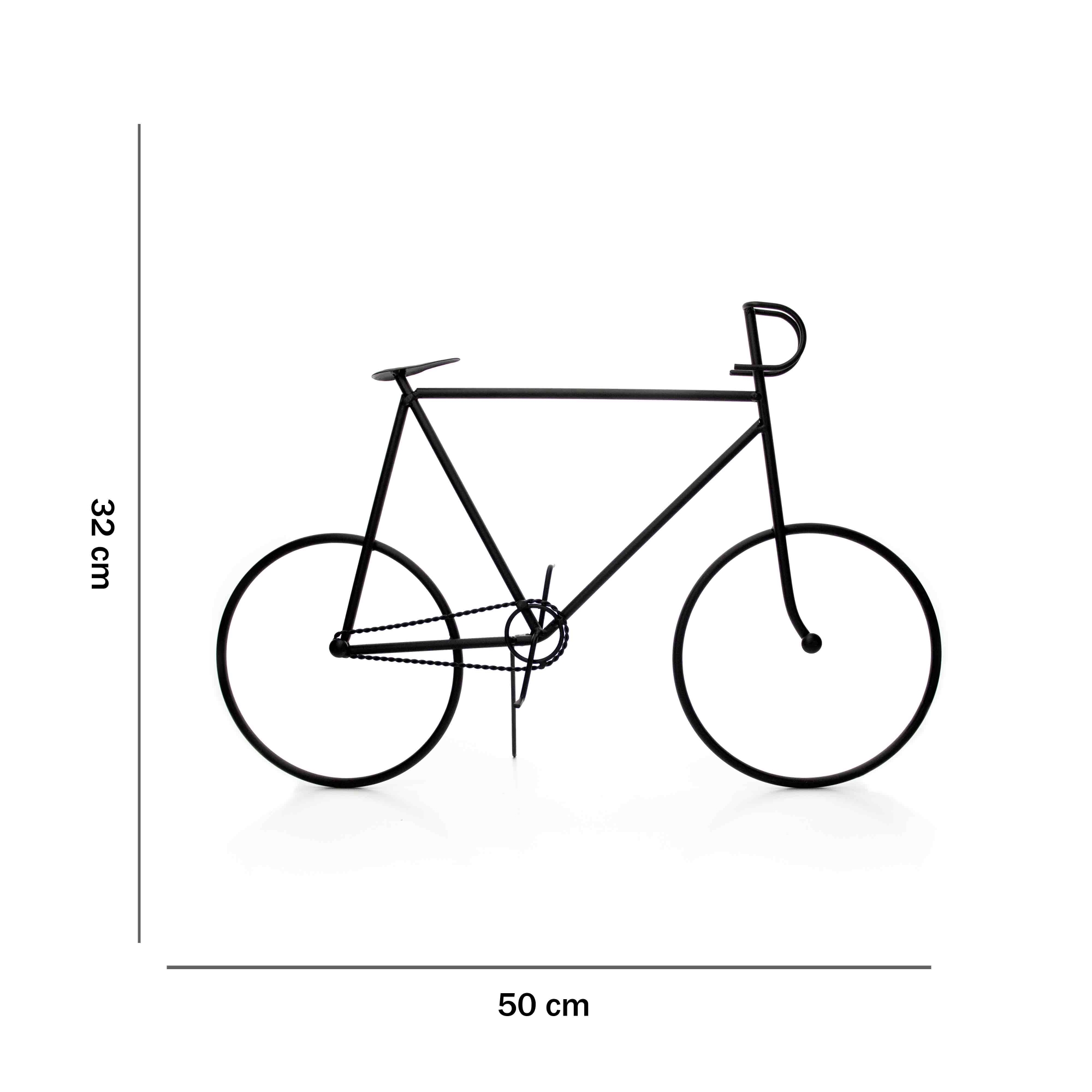 Escultura Decorativa Bicicleta em Metal Preto 32x50x9 cm - D'Rossi