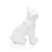 Escultura Decorativa Cachorro Em Resina Branco Mate 26 Cm   - D'Rossi