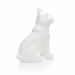 Escultura Decorativa Cachorro Em Resina Branco Mate 26 Cm   - D'Rossi