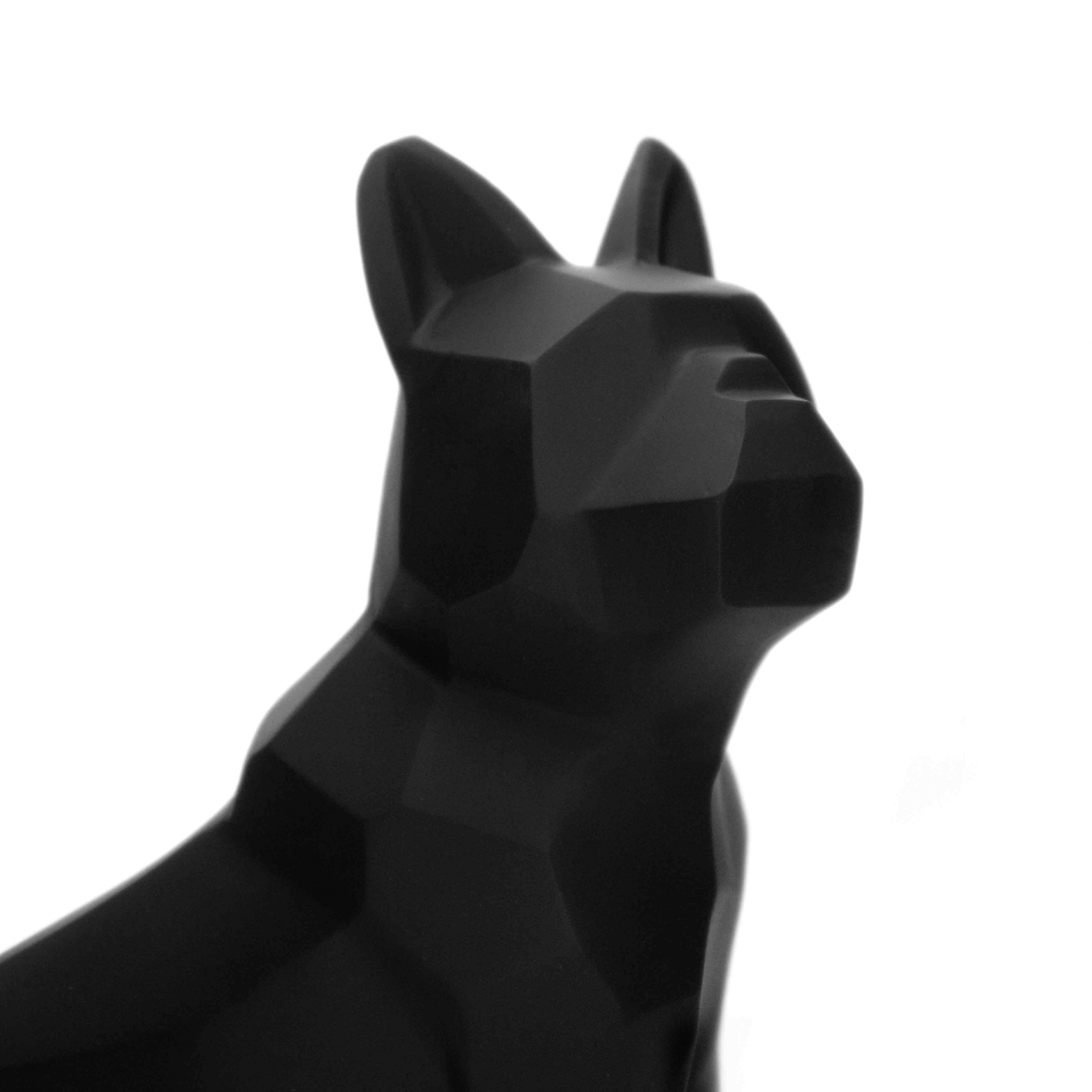 Escultura Decorativa Cachorro Em Resina Preto 26x20cm - D'Rossi