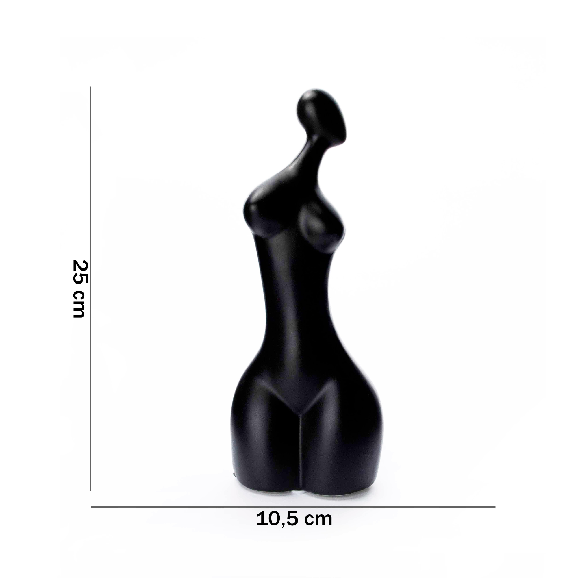 Escultura Decorativa Corpo Preto 25x10,5 cm - D'Rossi