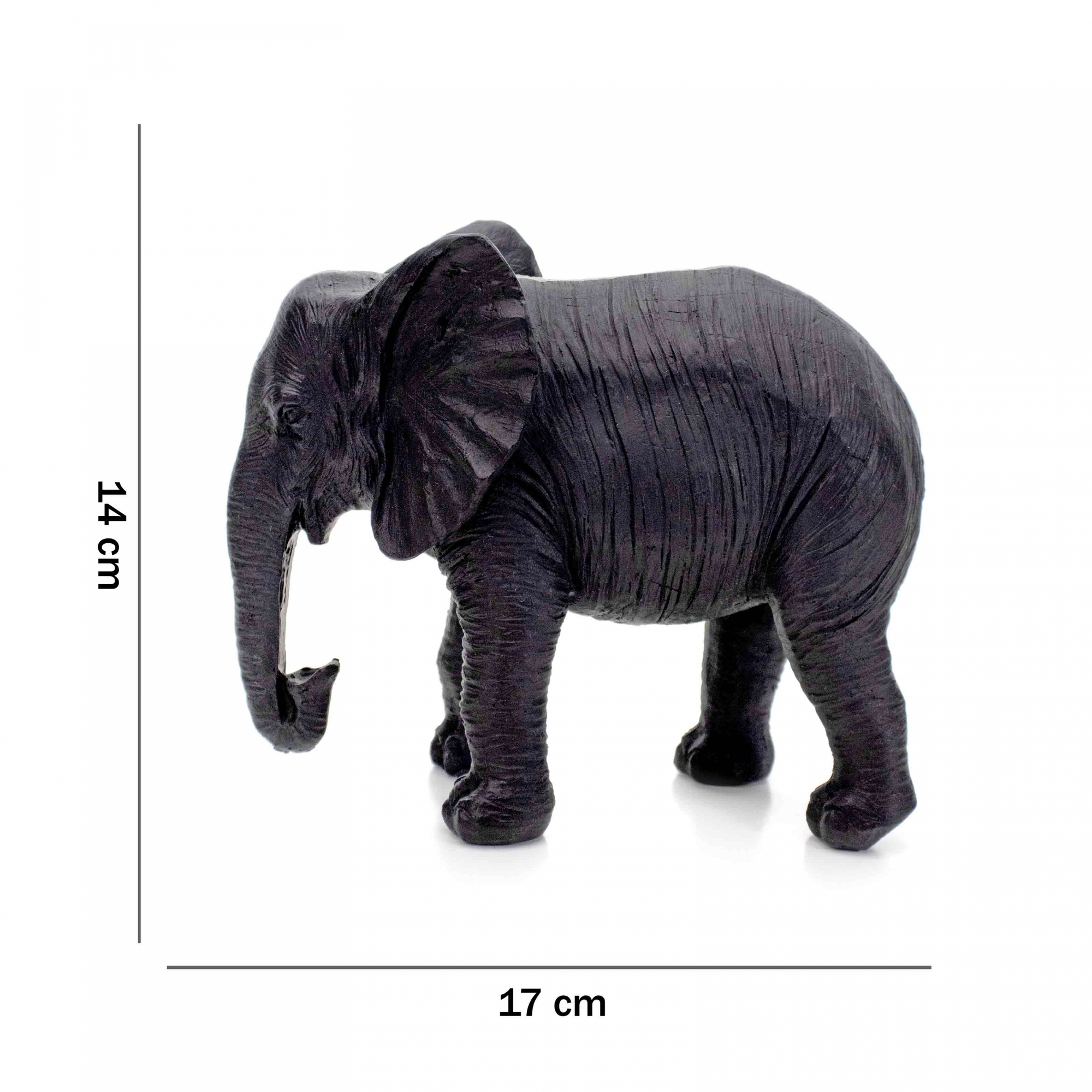Escultura Decorativa Elefante em Poliresina 14x17 cm - D'Rossi