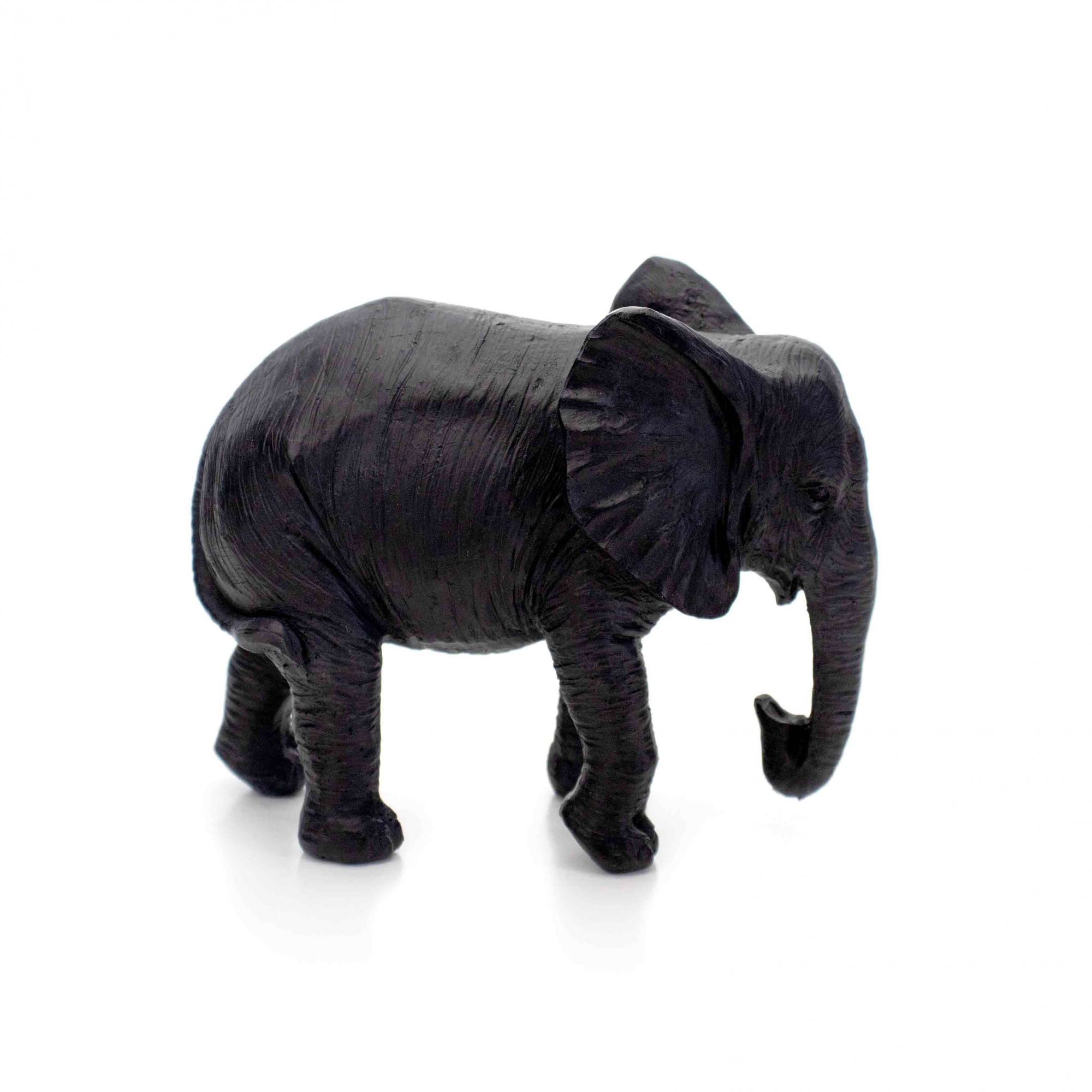 Escultura Decorativa Elefante em Poliresina Preto 26x31x13 cm - D'Rossi