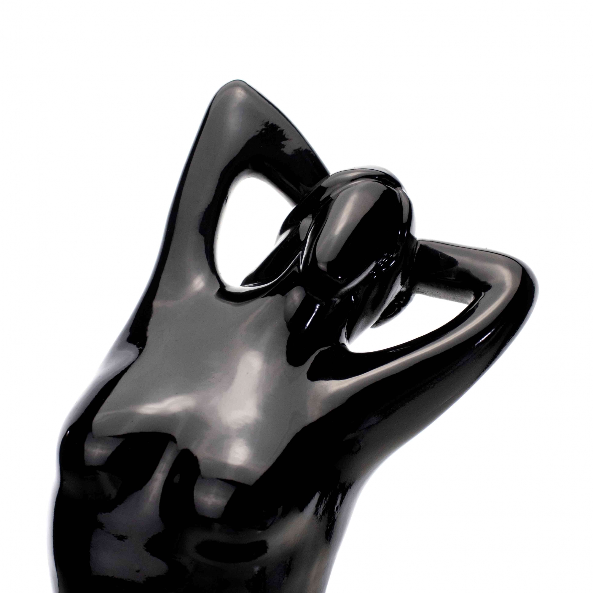 Escultura Decorativa Eva em Cerâmica Preto 39x21x25 cm - D'Rossi