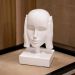 Escultura Decorativa Máscara Rosto Surdo Branco em Cerâmica 25x15x14 cm - D'rossi