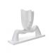 Escultura Decorativa Máscara com Base Descanso em Cerâmica Branco 23x30 cm - D'Rossi