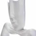 Escultura Decorativa Máscara com Base Descanso em Cerâmica Branco 23x30 cm - D'Rossi