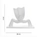 Escultura Decorativa Máscara com Base Descanso em Cerâmica Branco 23x30 cm - D'Rossi