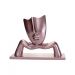 Escultura Decorativa Máscara com Base em Cerâmica Rosa Metal 23x30  cm - D'Rossi