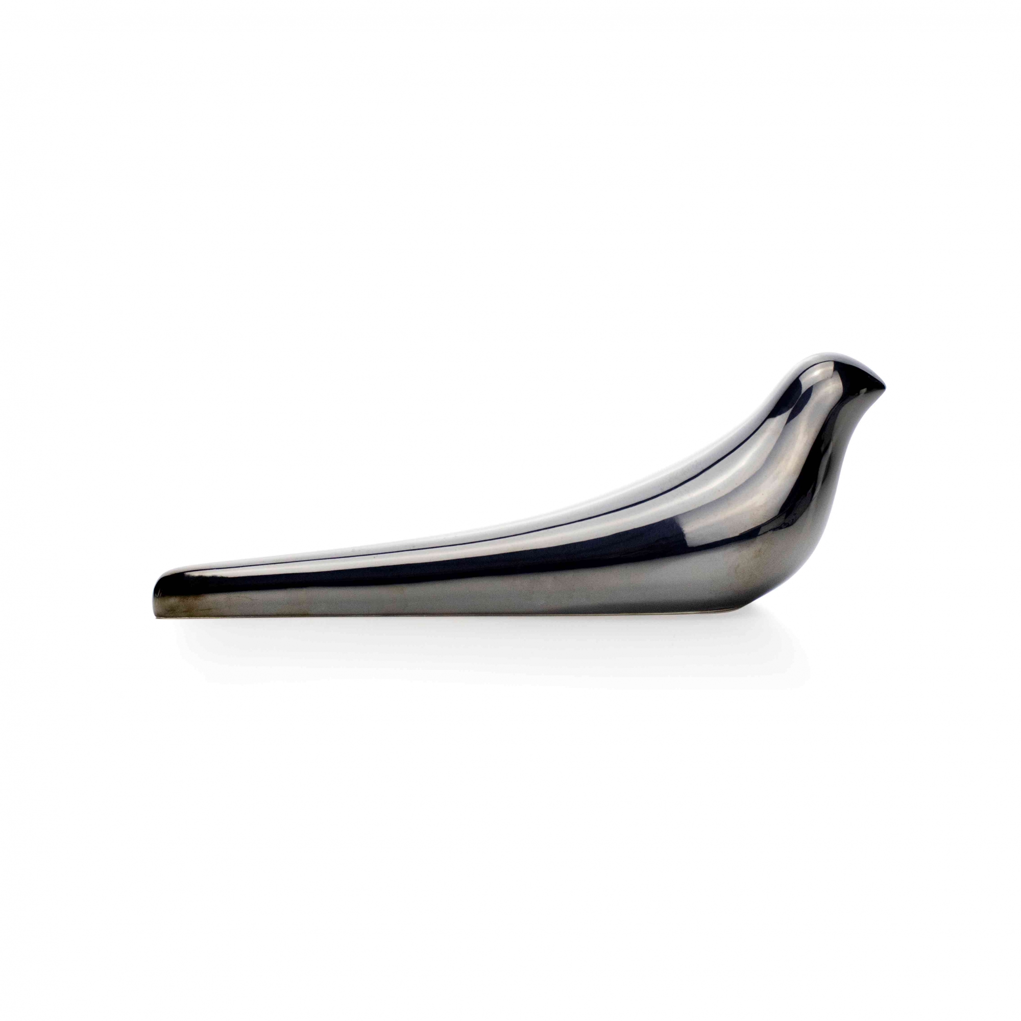 Escultura Decorativa Pássaro em Cerâmica Chumbo 8x23x6 cm - D'Rossi