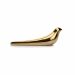 Escultura Decorativa Pássaro em Cerâmica Dourado 8x23x6 cm - D'Rossi