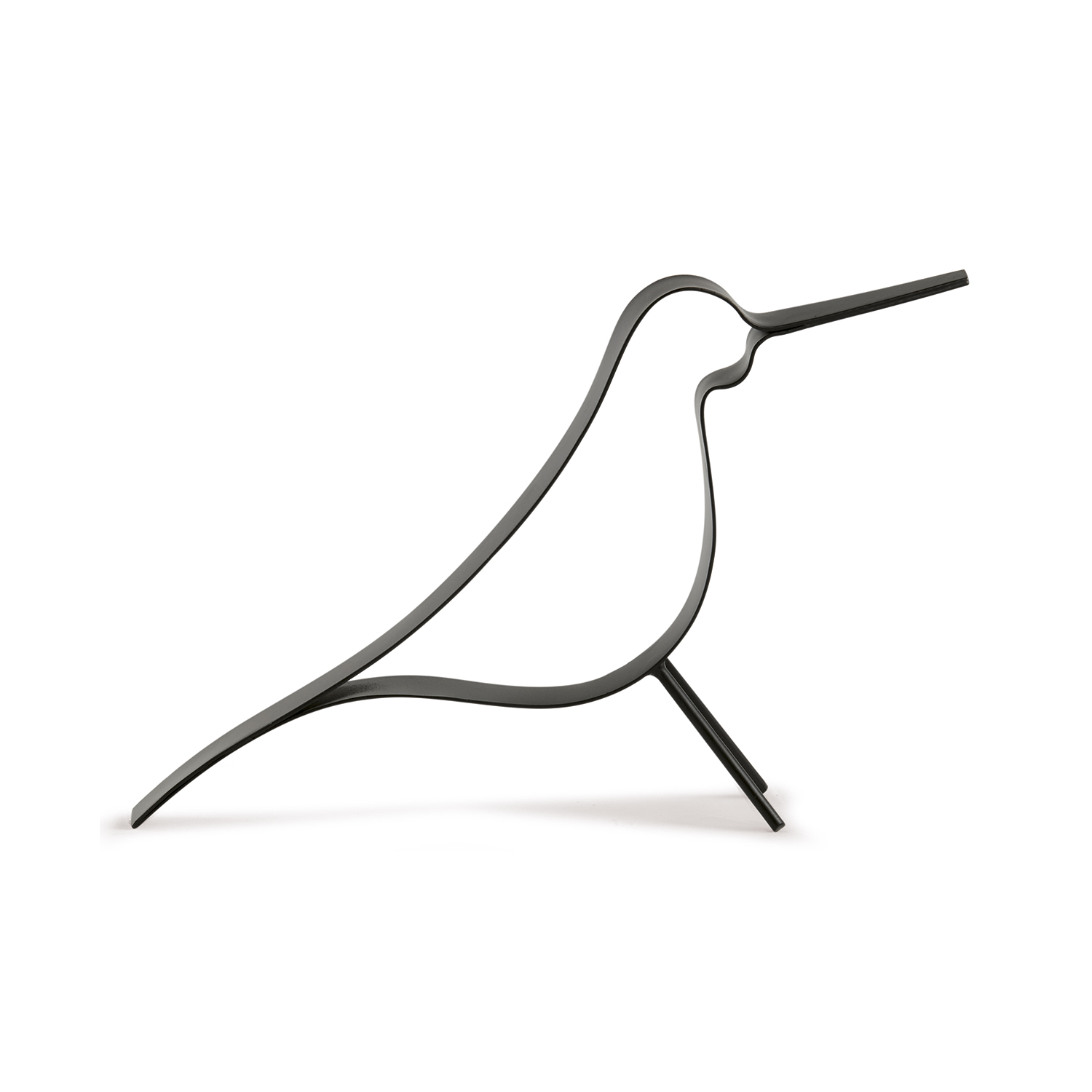 Escultura Decorativa Pássaro em Metal Preto 15x16 cm - D'Rossi