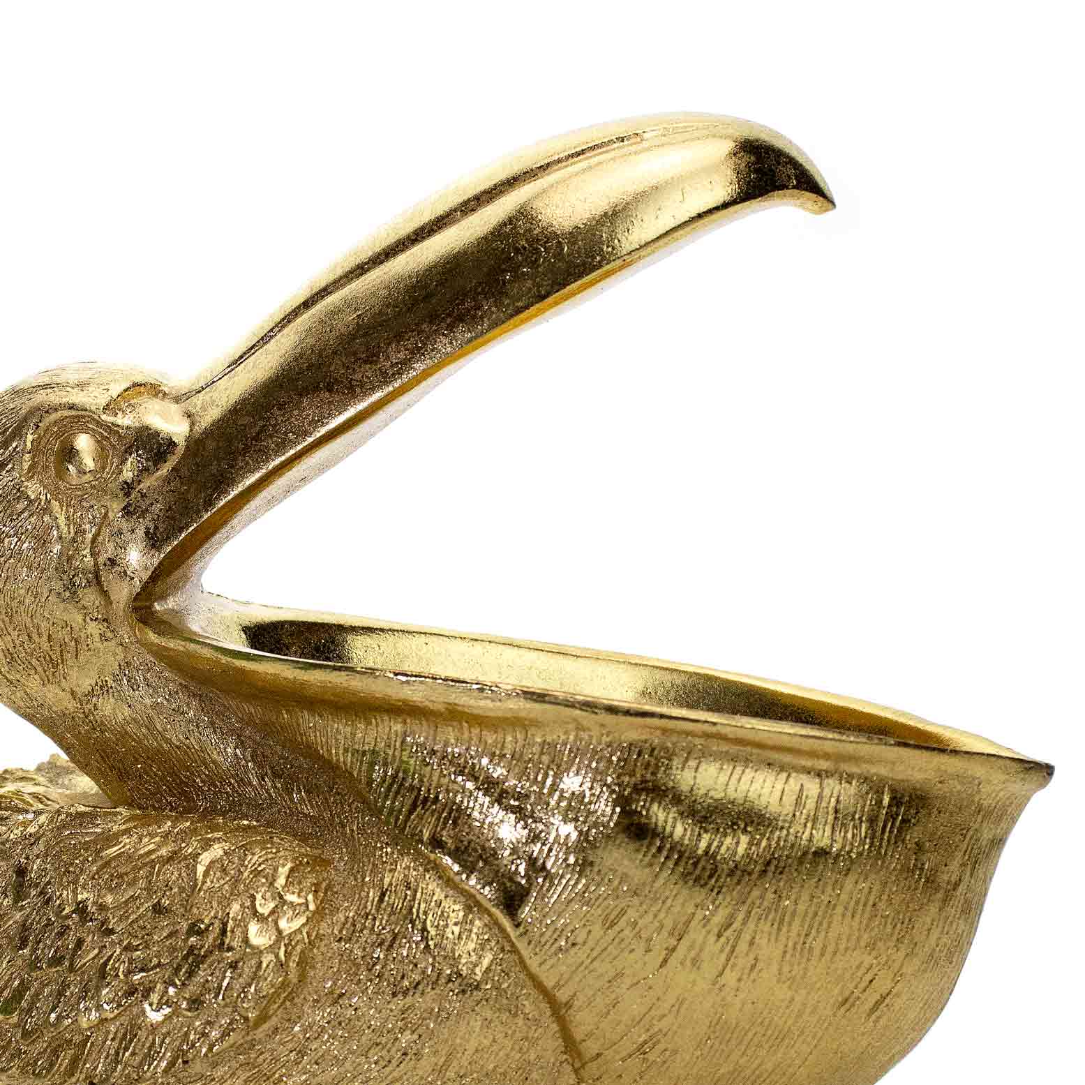 Escultura Decorativa Pelicano em Poliresina Dourado 20x23x11 cm - D'Rossi