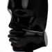 Escultura Decorativa Rosto Silêncio em Cerâmica Preto 25x15 - D'Rossi