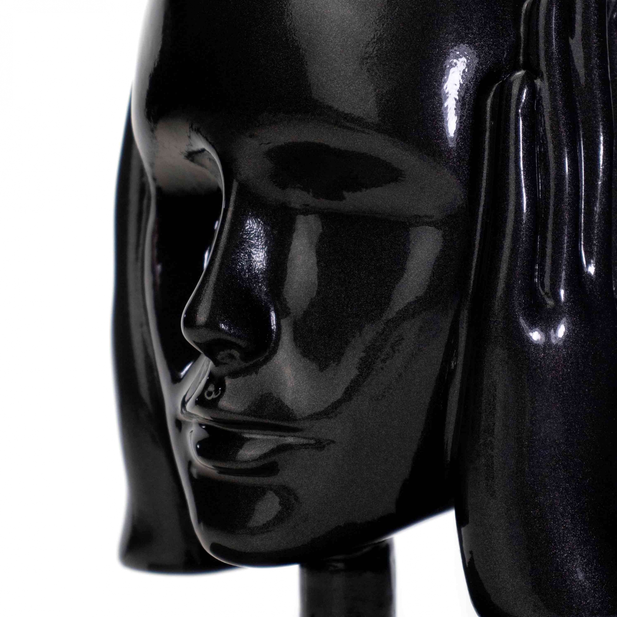 Escultura Decorativa Rosto Surdo em Cerâmica Grafite 25x15 cm - D'Rossi