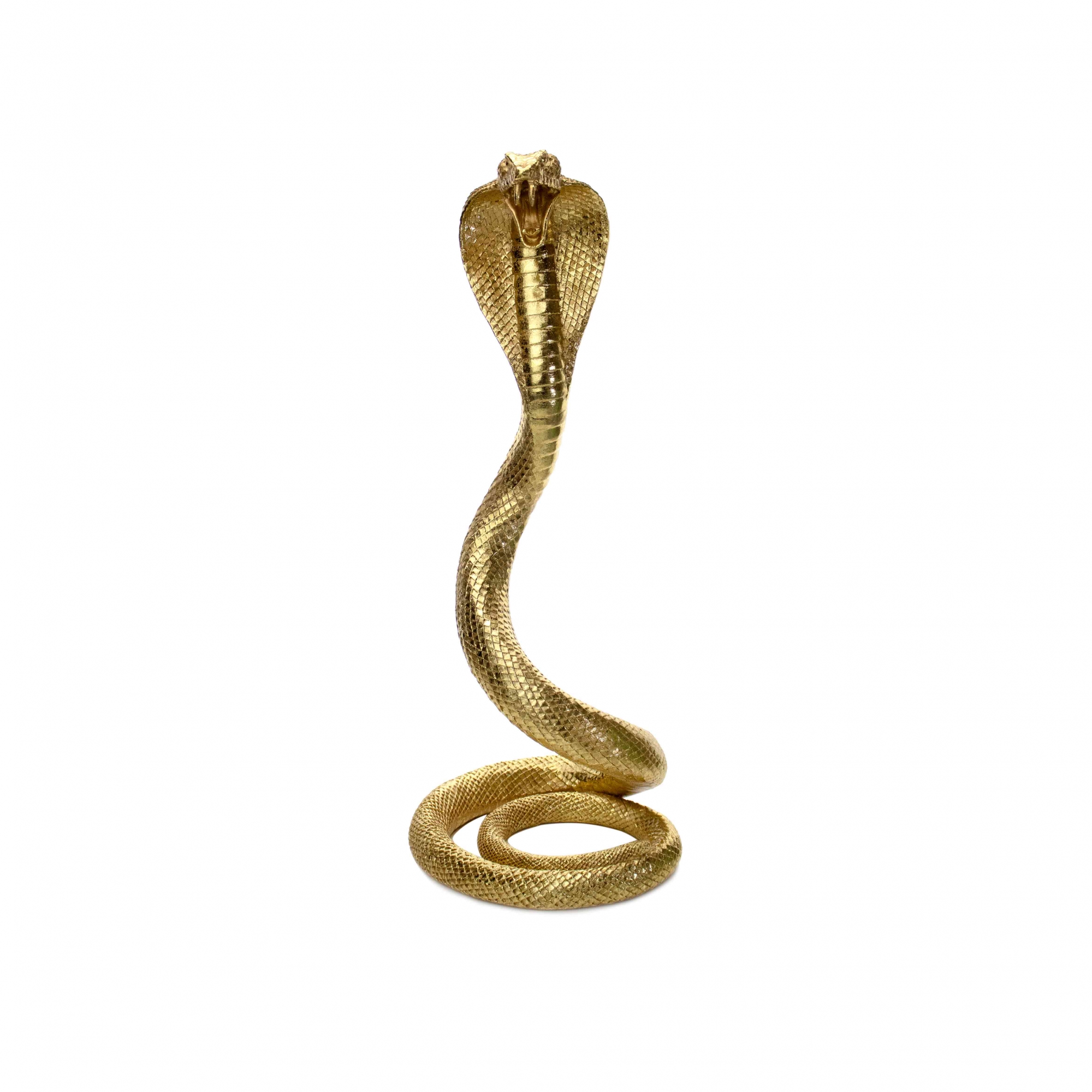 Escultura Decorativa Serpente em Poliresina 41x16x16 cm - D'Rossi