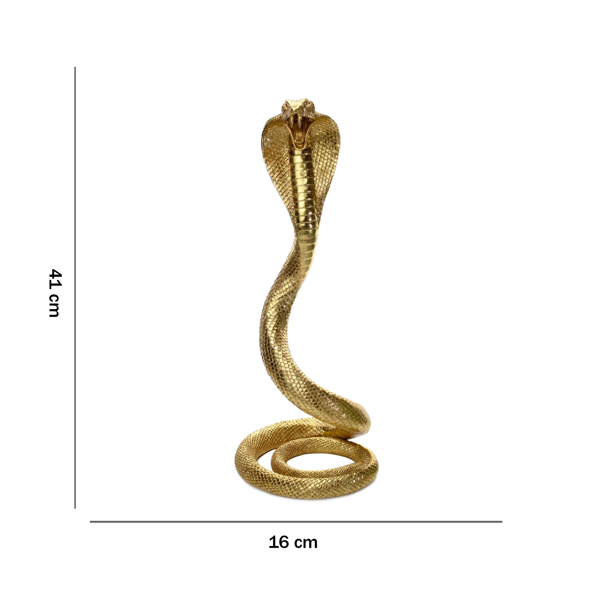Escultura Decorativa Serpente em Poliresina 41x16x16 cm - D'Rossi