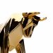 Escultura Decorativa Touro Dourado Em Cerâmica 20x30x9 Cm - D'Rossi