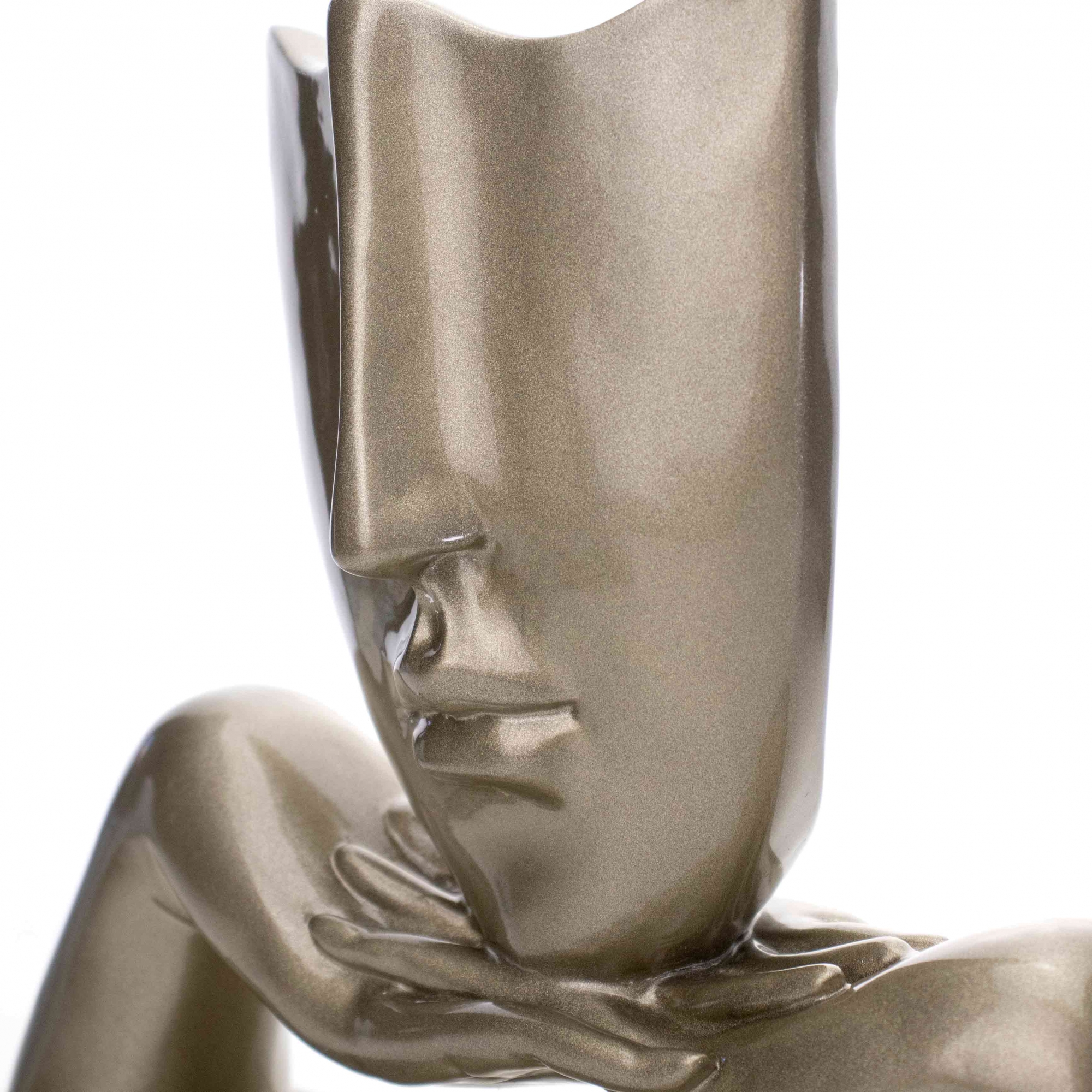 Escultura Decorativa com Base Descanso Ouro Velho Fosco 23x30 cm - D'Rossi