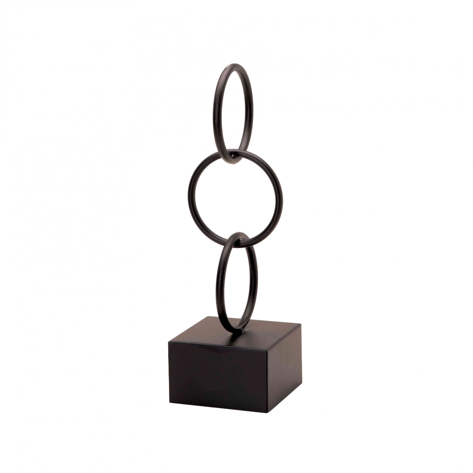 Escultura Decorativa em Metal Preto 41x13 cm - D'Rossi
