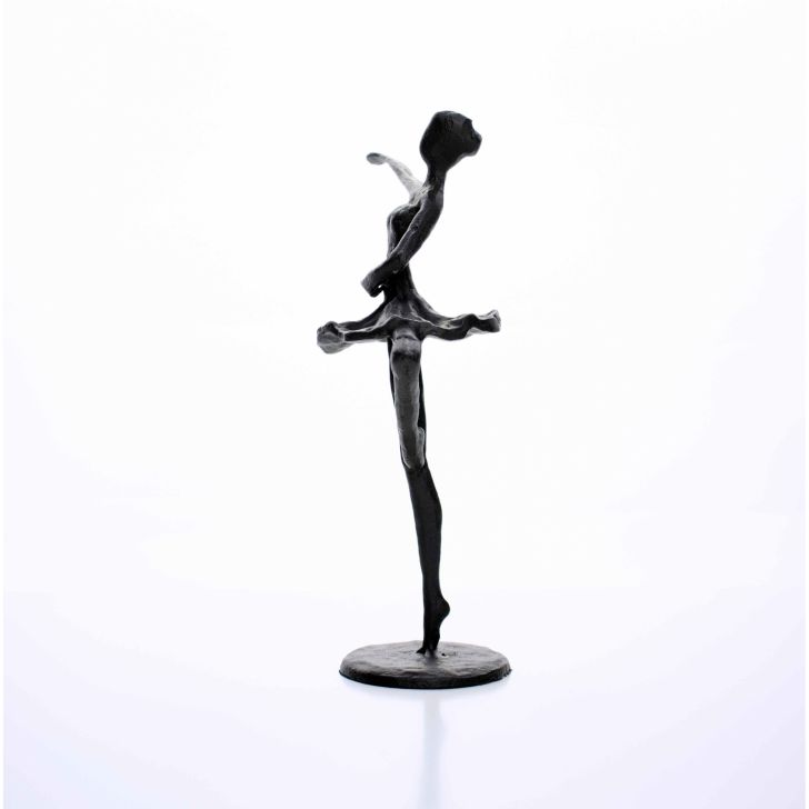 Escultura Decorativa em Metal Preto Yoga 20x12 cm - D'Rossi