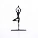 Escultura Decorativa em Metal Preto Yoga 20x12 cm - D'Rossi