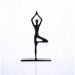 Escultura Decorativa em Metal Preto Yoga 20x12 cm - D'Rossi