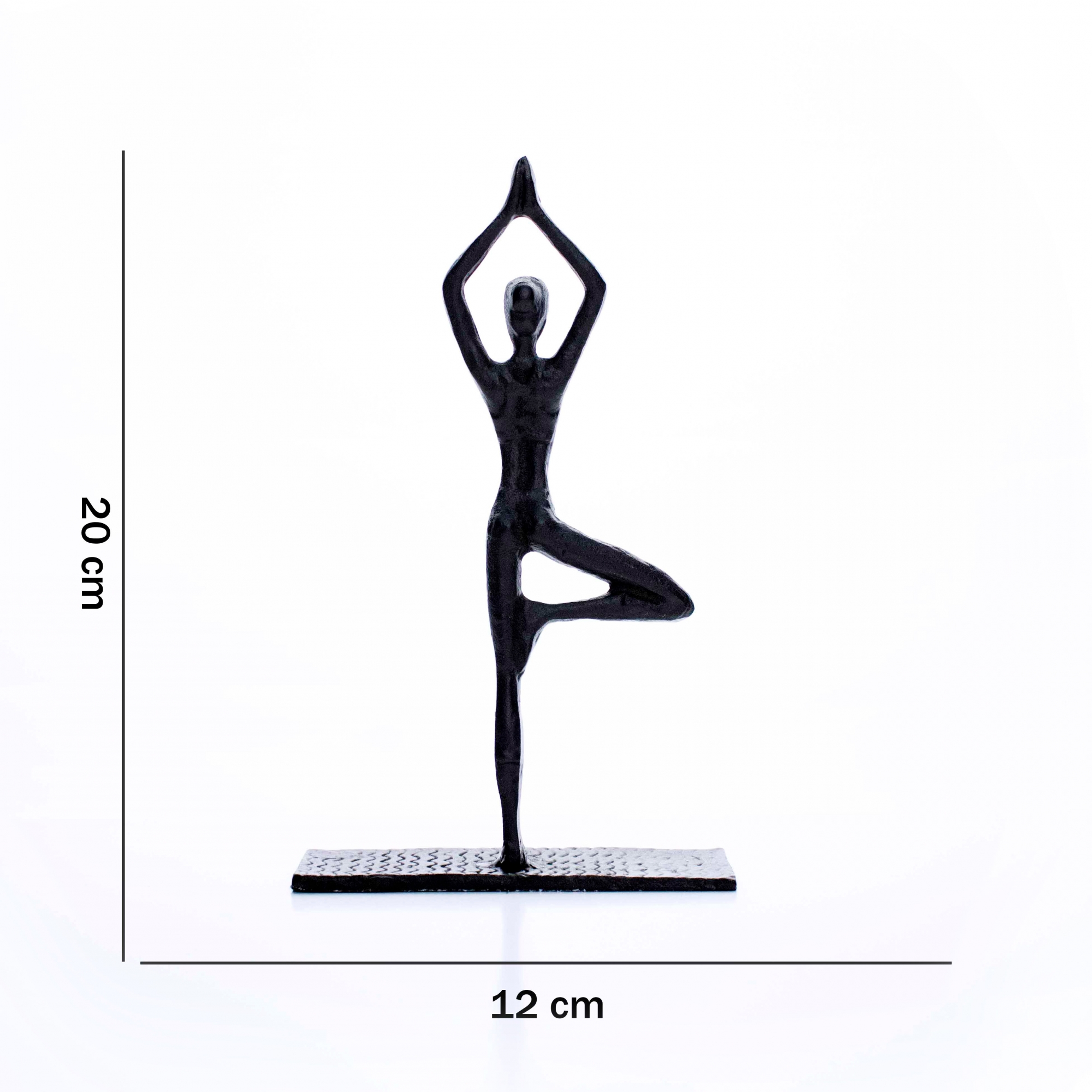 Escultura Decorativa em Metal Preto Yoga 20x12 cm - D'Rossi