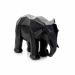 Escultura Elefante em Poliresina Preto 20x25x13 cm - D'Rossi