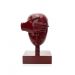 Escultura Máscara Rosto Cego em Cerâmica Vermelho Ocre 25x15 cm - D'Rossi
