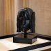 Escultura Máscara Rosto Surdo em Cerâmica Preto 25x15 cm - D'Rossi