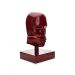 Escultura Mascara Rosto Silêncio em Cerâmica Vermelho Ocre 25x15 cm - D'Rossi