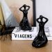 Escultura Mulher em Porcelana Preto 17x8 cm - D'Rossi