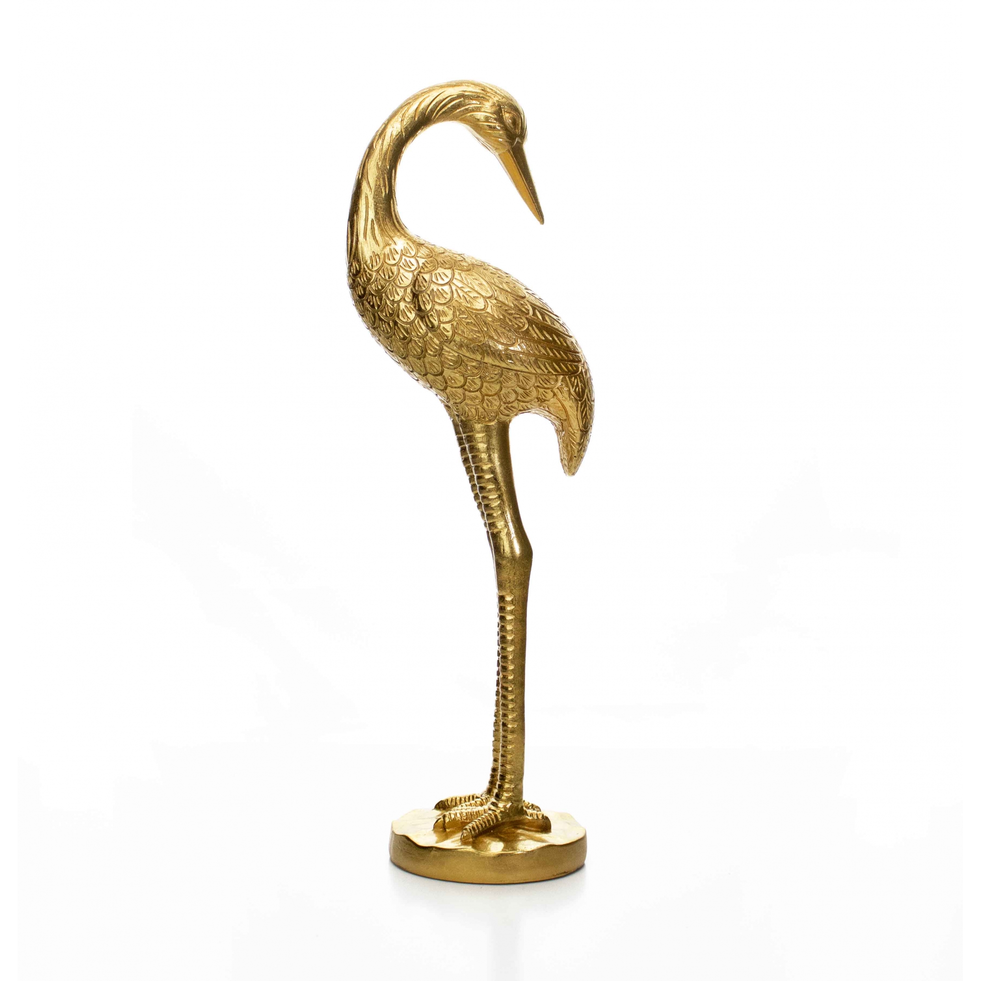 Escultura Pássaro em Poliresina Dourado 40x14 cm - D'Rossi