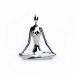 Escultura Yoga Prata em Porcelana Pose Meditação Lótus  15,5x20 cm - D'Rossi