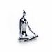 Escultura Yoga Prata em Porcelana Pose Meditação Lótus  15,5x20 cm - D'Rossi