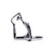 Escultura Yoga Prata em Porcelana Pose Rei Pombo 22x20 cm - D'Rossi