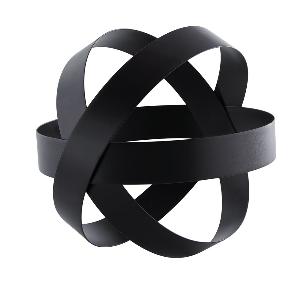 Escultura de Esfera Decorativa Preto em Metal 13 cm - D'Rossi