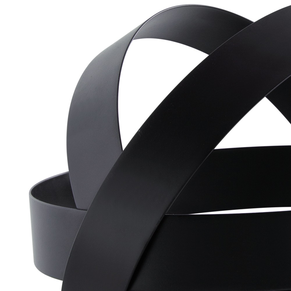 Escultura de Esfera Decorativa Preto em Metal 13 cm - D'Rossi