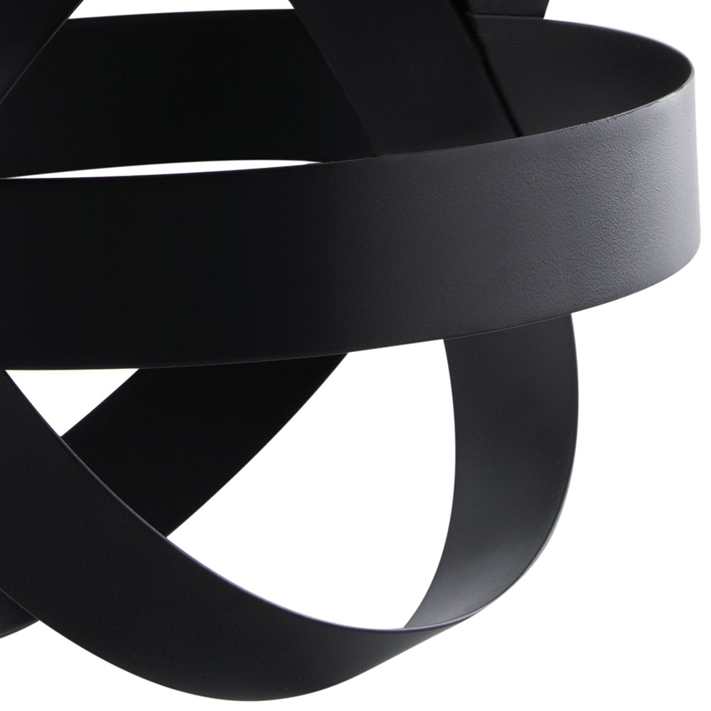 Escultura de Esfera Decorativa Preto em Metal 13 cm - D'Rossi