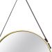 Espelho Adnet Dourado com Alça de Couro Marrom 57,5x36 cm - D'Rossi