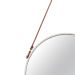 Espelho Adnet Off White com Alça de Couro Marrom 75,5x45,5 cm - D'Rossi