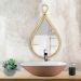 Espelho Decorativo Gota Em Rattan Madeira Oval 75x40 Cm - D'Rossi