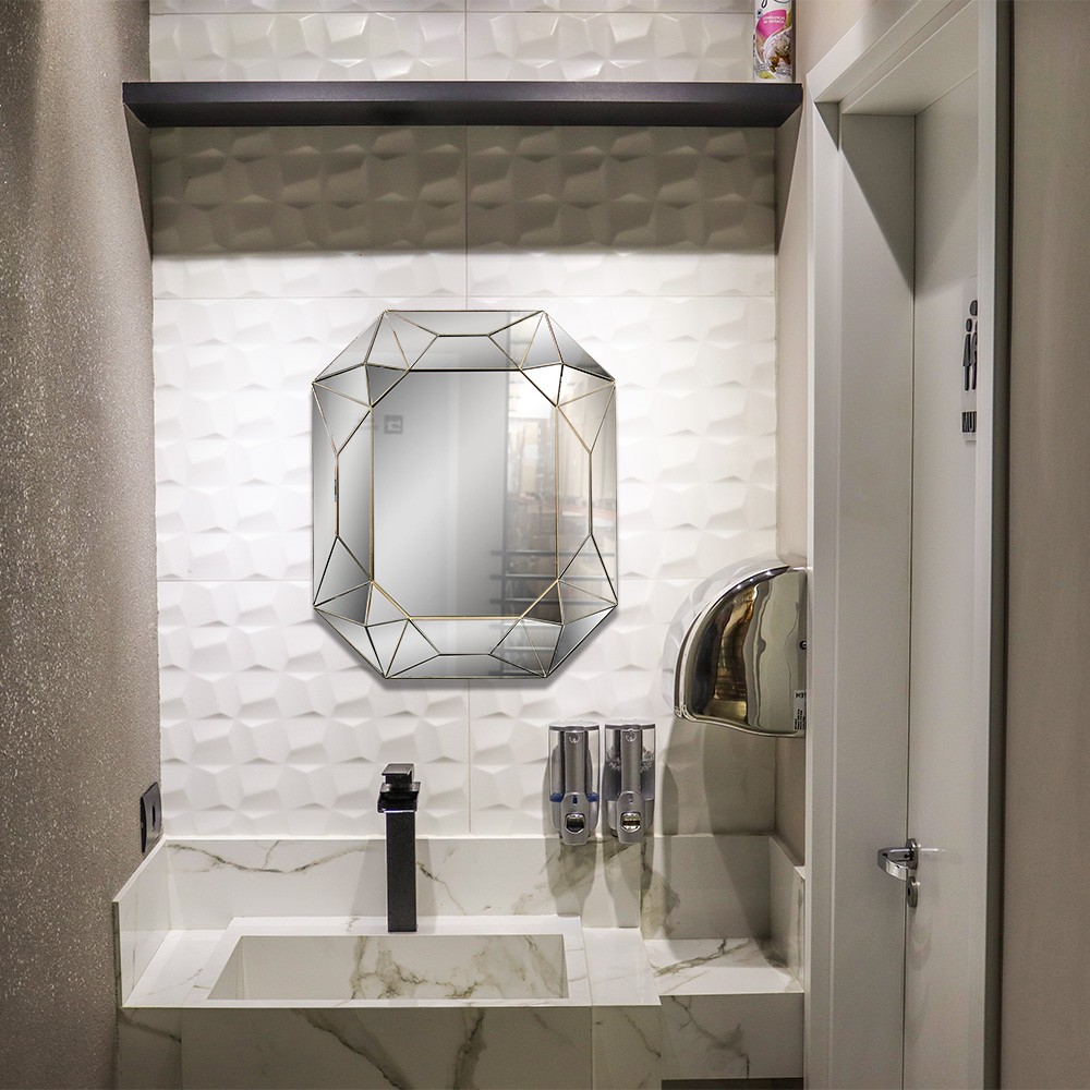 Espelho Decorativo Prata "Diamond" 61X51X4,5CM - D'Rossi