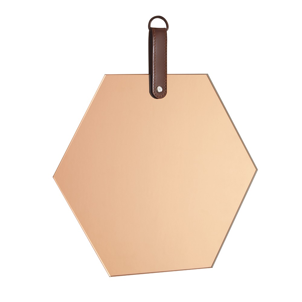 Espelho Hexágono em Vidro Cobre 25x25 cm - D'Rossi