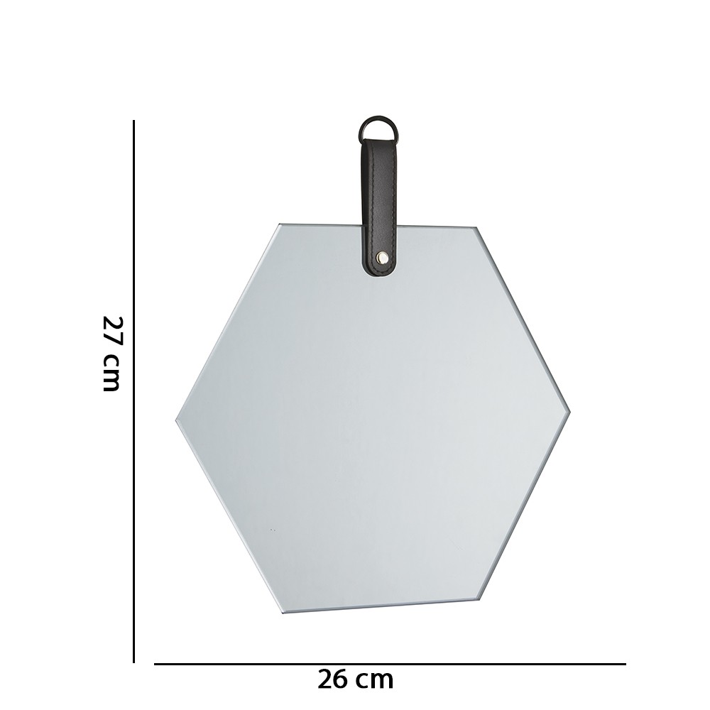 Espelho Hexágono em Vidro Fumê 27x26 cm - D'Rossi