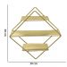 Estante Decorativa Geométrica Metálica com Suportes de Madeira Dourado 30X30X10 cm D'Rossi