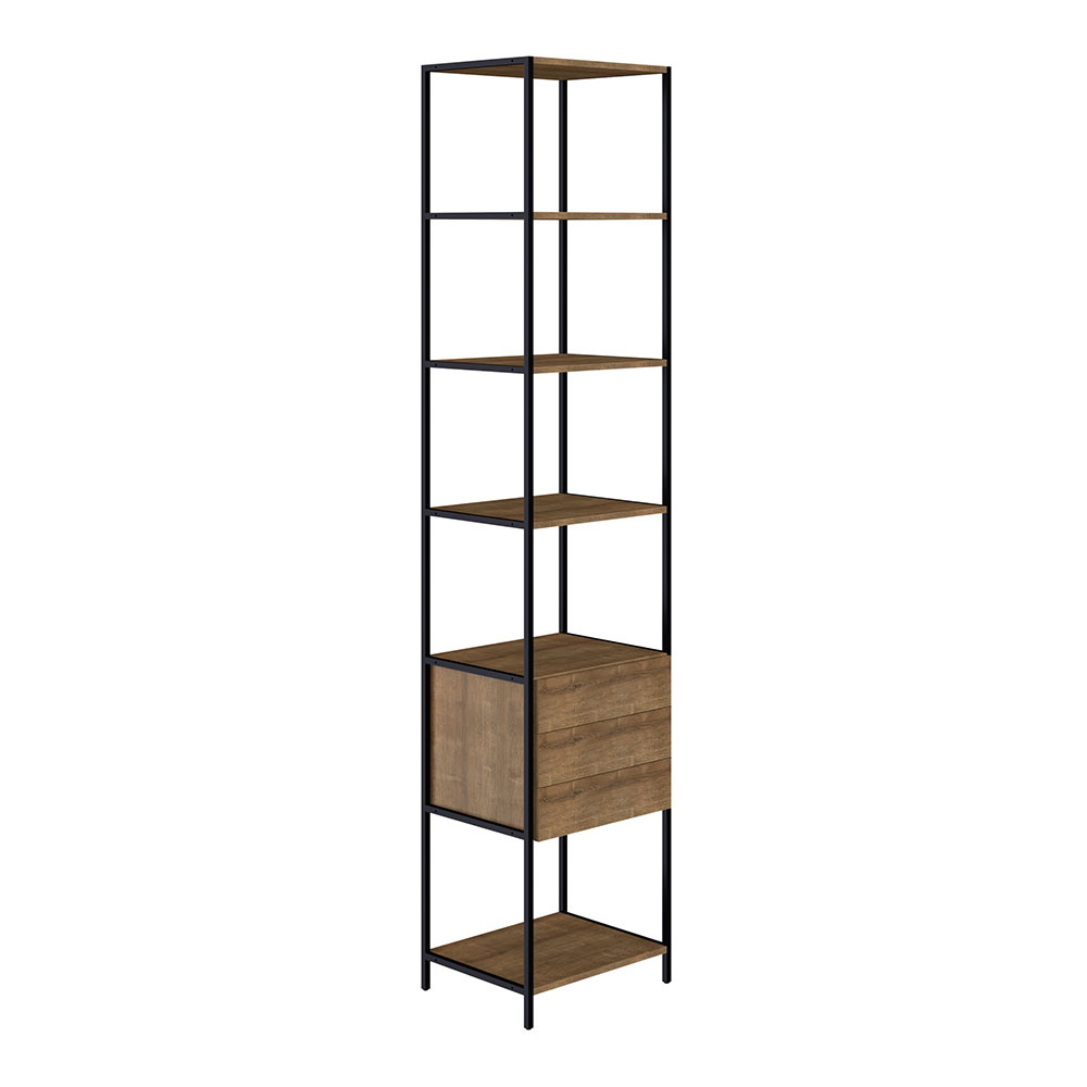 Estante Multiuso Steel Quadra com 03 Gavetas Estilo Industrial Vermont e Preto - D'Rossi