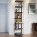 Estante Multiuso Steel Quadra com 07 Prateleiras Estilo Industrial Vermont e Preto 45 cm - D'Rossi